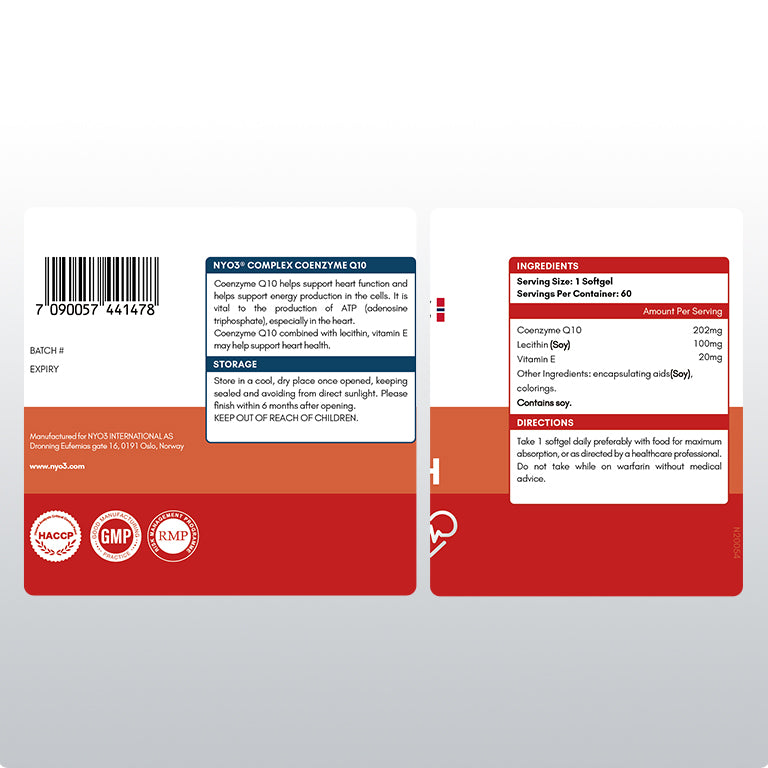 NYO3® Complex Coenzyme Q10 Softgels, 60ct (US except)