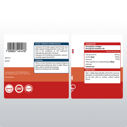 NYO3® Complex Coenzyme Q10 Softgels, 60ct (US except)