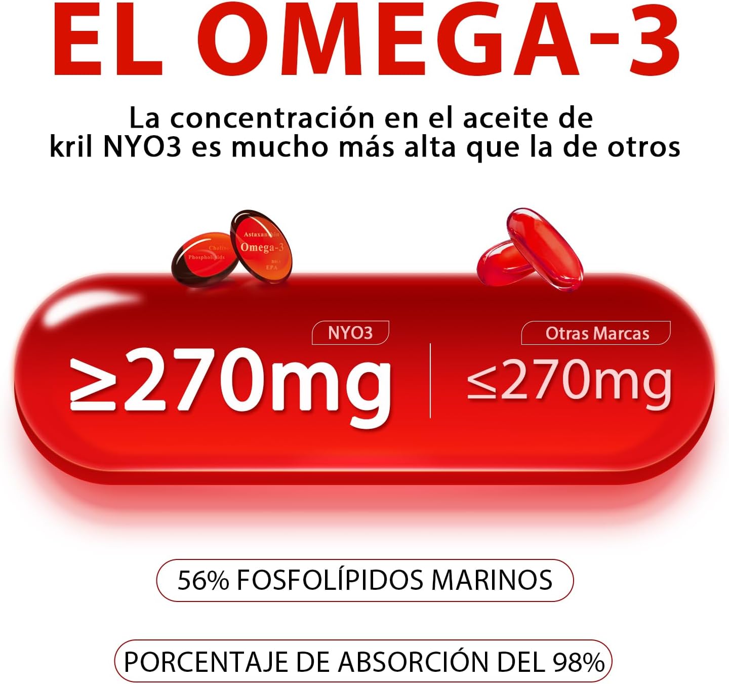 NYO3® Antarctic Krill Oil Amundsen Omega-3 Softgels. 60ct