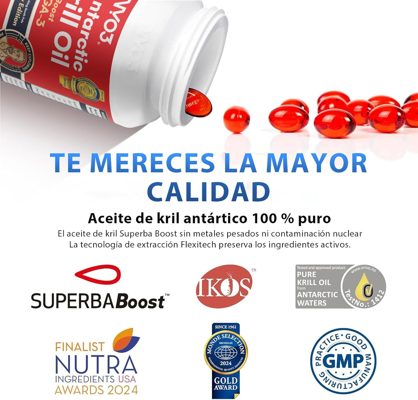 NYO3® Antarctic Krill Oil Amundsen Omega-3 Softgels. 60ct