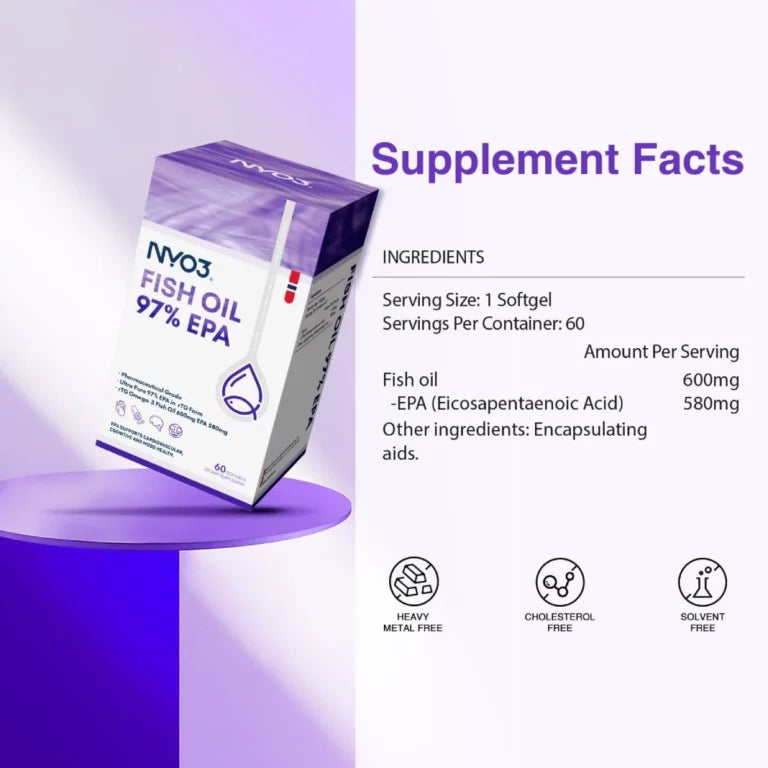 NYO3® 97% High EPA Fish Oil Softgels 600mg(Buy More, Save More)