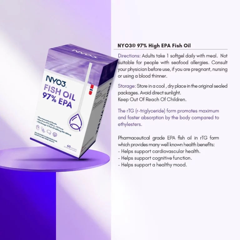 NYO3® 97% High EPA Fish Oil Softgels 600mg(Buy More, Save More)