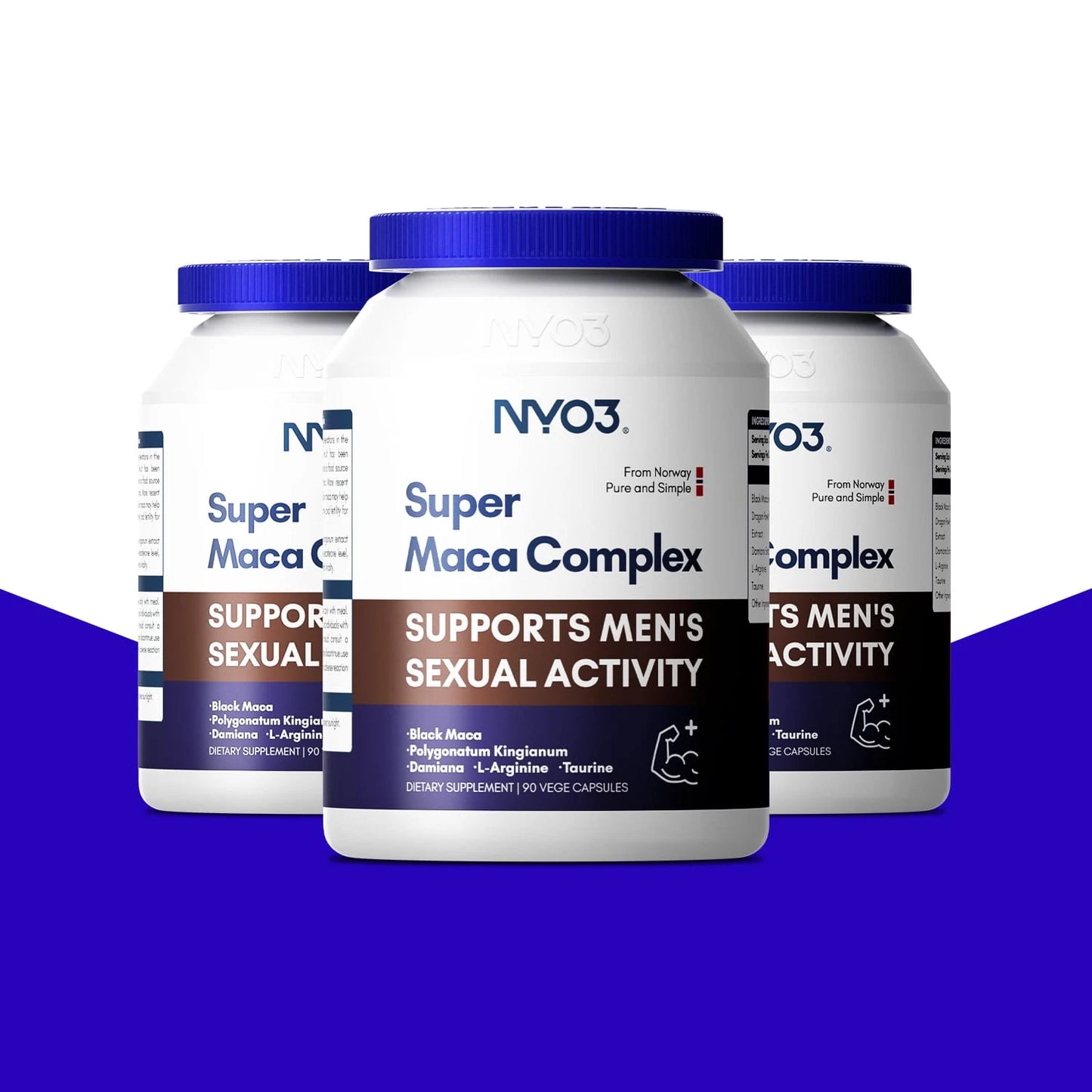 NYO3® Organic Black Maca Root Vegan Capsules 90 Ct(Buy More, Save More)
