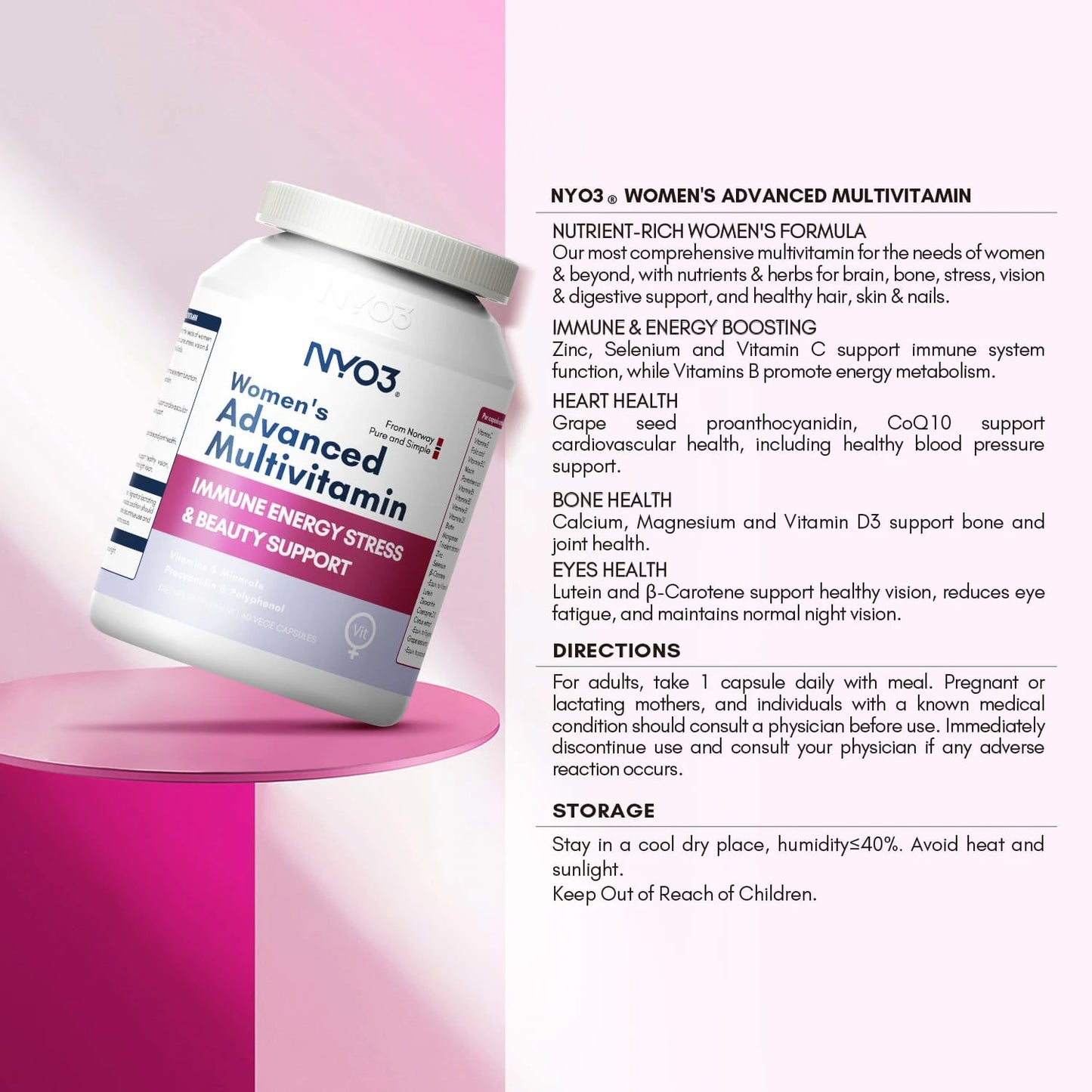 NYO3® Women’s Advanced Multivitamin Capsules 545mg(sold out)