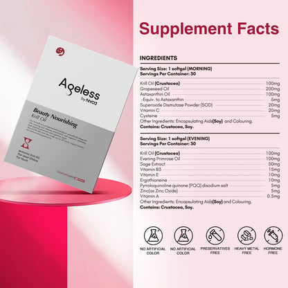 NYO3® Ageless Beauty Nourishing Krill Oil Softgels(Buy More, Save More)