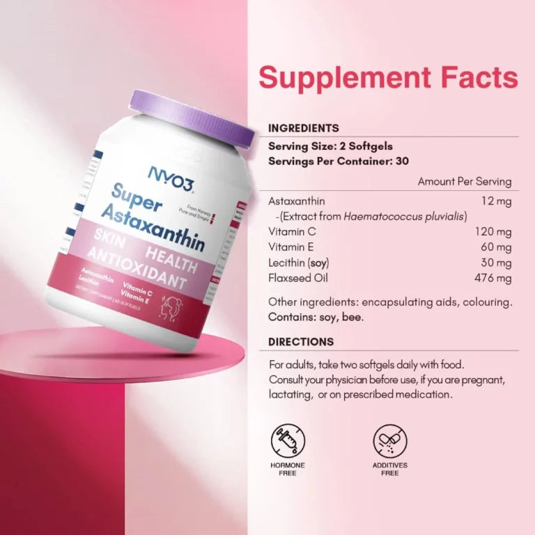 NYO3® Super Astaxanthin Softgels 500mg(Buy More, Save More)