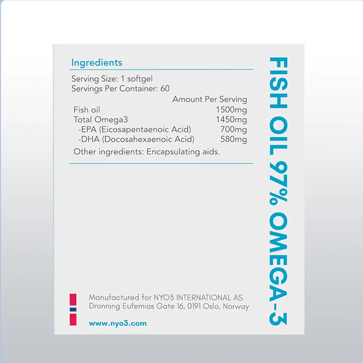 NYO3® 97% Omega 3 Fish Oil Softgels, 60ct.(buy more, save more)
